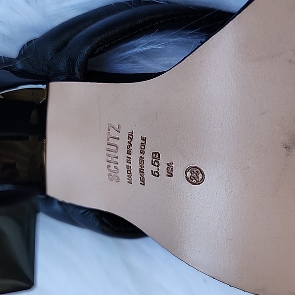 Schutz Meghan Sandal Black Leather NWOT - Picture 5 of 5